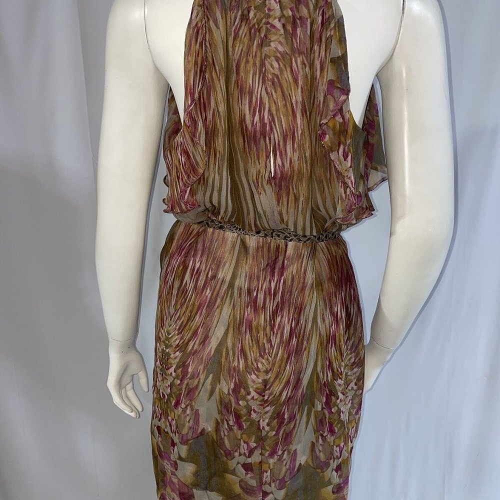 Of Two Minds Mini Silk Dress V Neck Sleeveless Siz - Picture 5 of 8